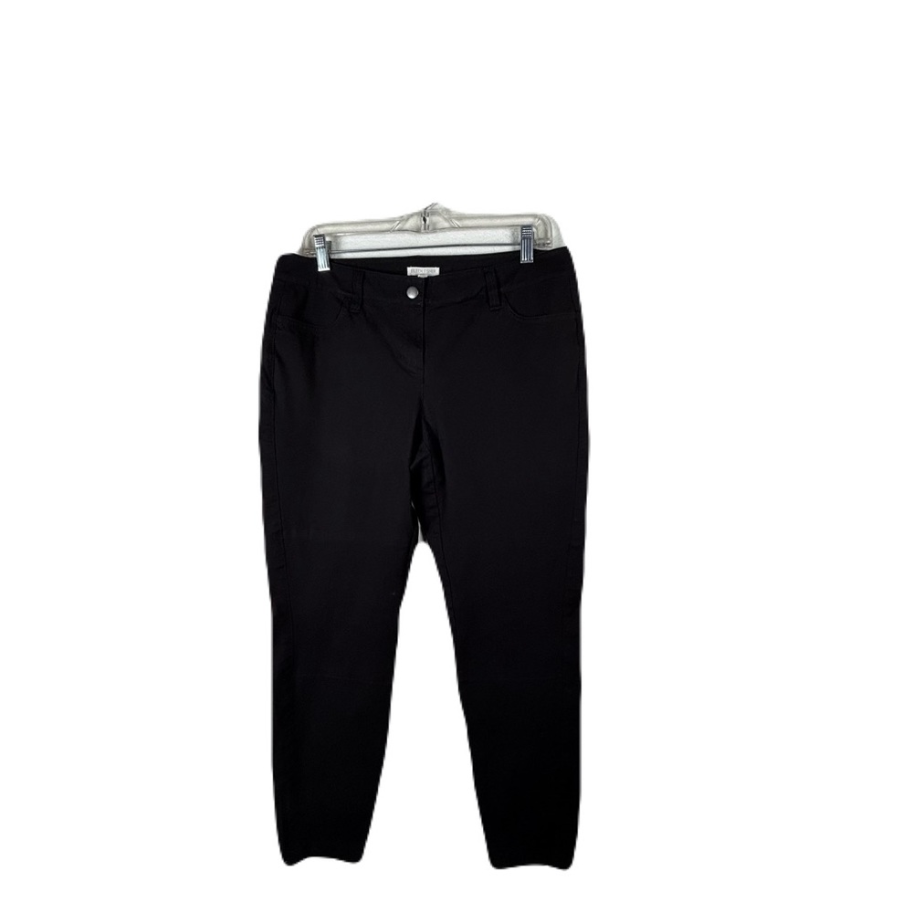 Eileen Fisher Women’s Size M mid-rise black stretch twill w/tapered ankle basic